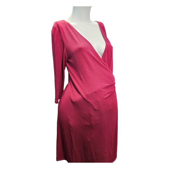 Motherhood Maternity Wine Red Wrap Dress Size Medium - Picture 2 of 7